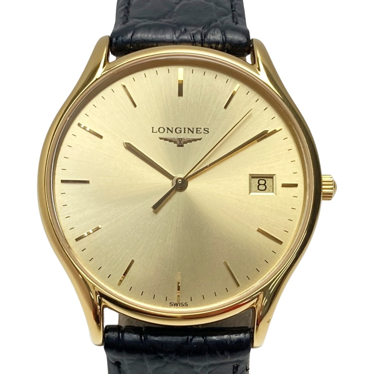 LONGINES ロンジン リール デイト L4.759.2 ゴールド文字盤 クォーツ メンズ 腕時計 Lyre