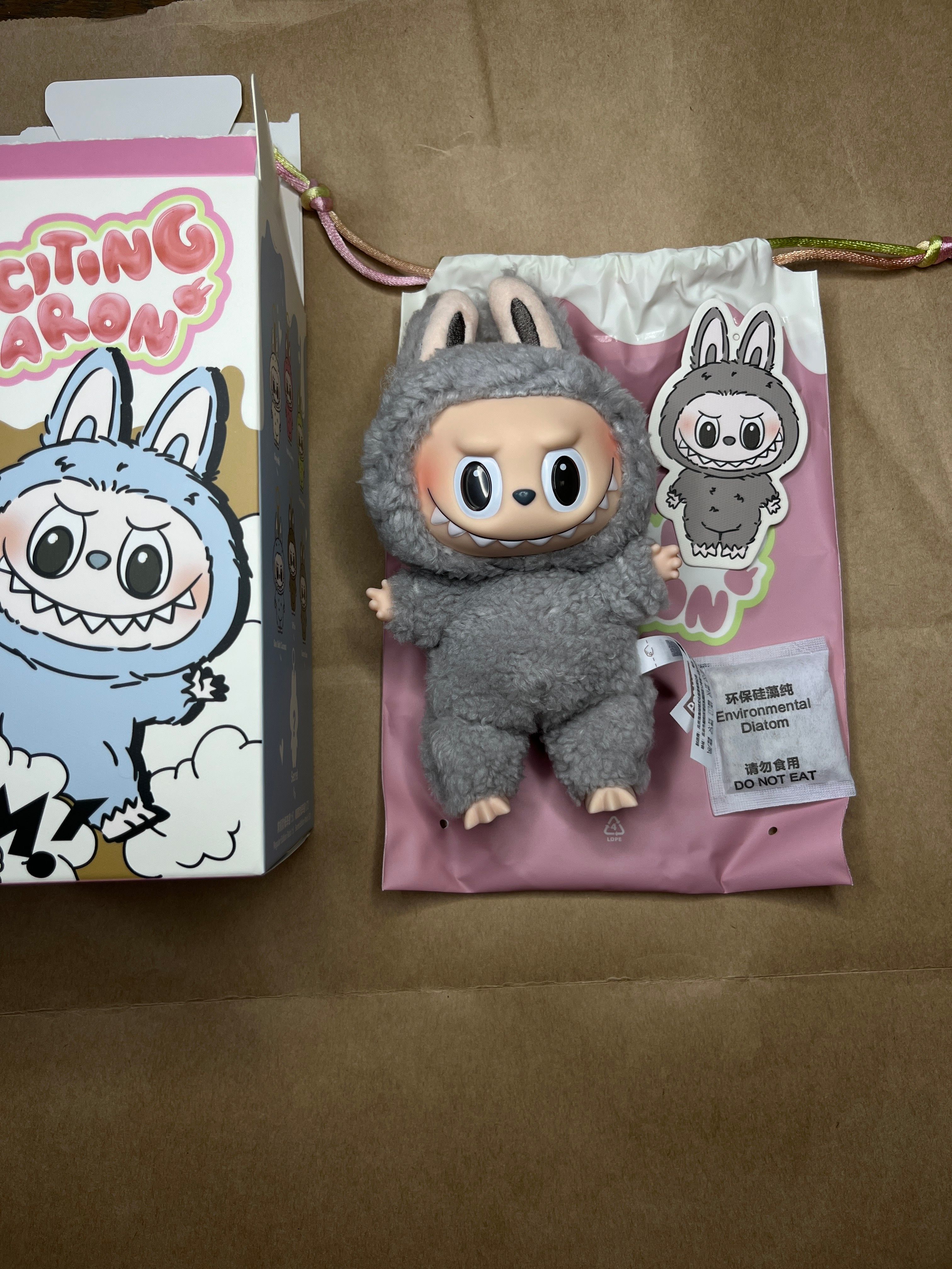 POP MART THE MONSTERS (LABUBU) Exciting Macaron Plush Series SESAME BEAN