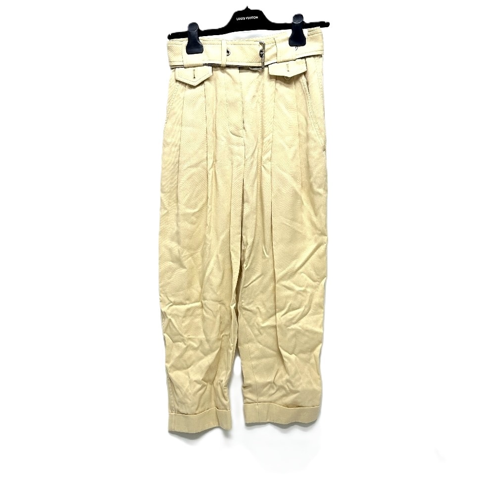 ルイヴィトン LOUIS VUITTON キュロット ベルト付き モノグラム FKPX67 モノグラムベルト付き コットンチノキュロットパンツ ボトムス アパレル チノパンツ コットン ベージュ