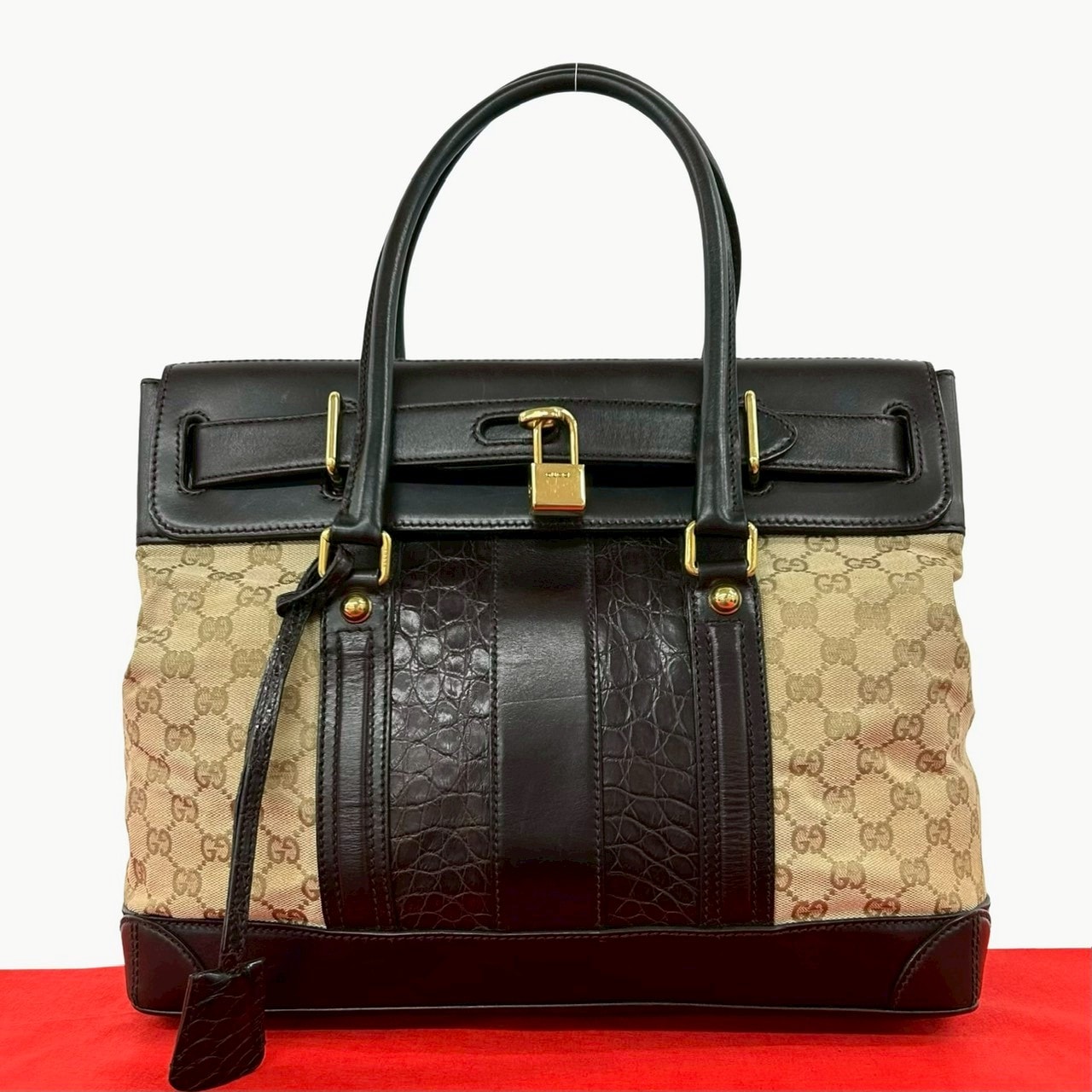 GUCCI グッチ キャンバス レザー トートバッグ ベージュ
33656