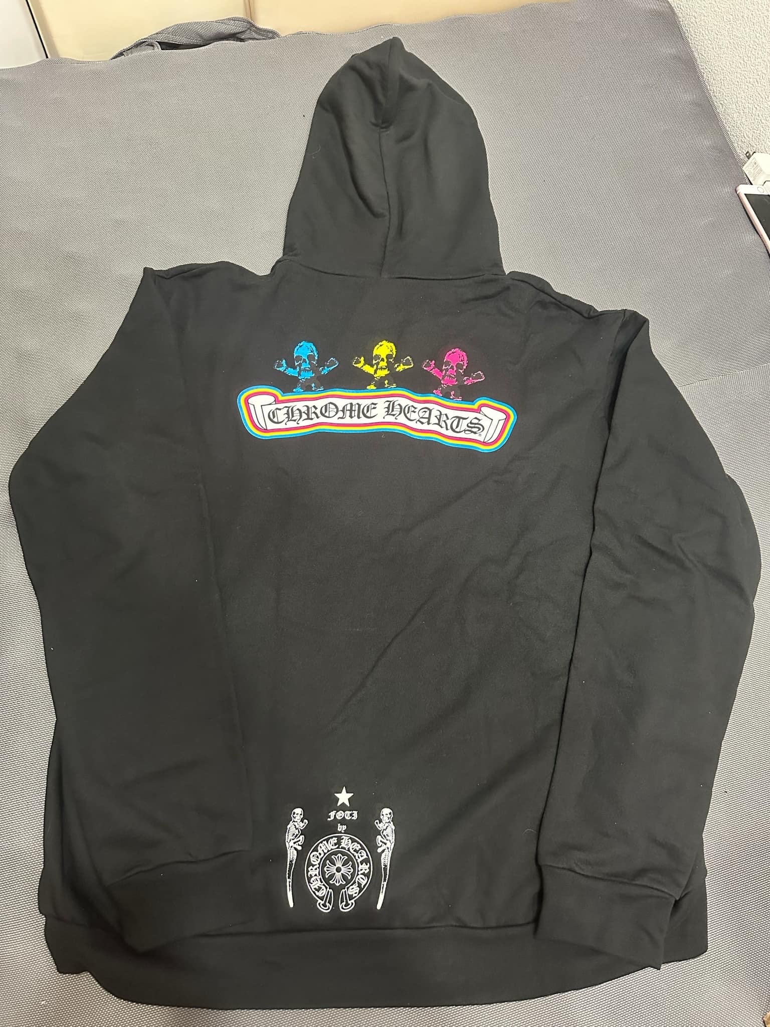 Chrome Hearts FOTI Rainbow Scroll Zip Up Hoodie "Black"