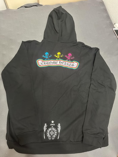 Chrome Hearts FOTI Rainbow Scroll Zip Up Hoodie "Black"