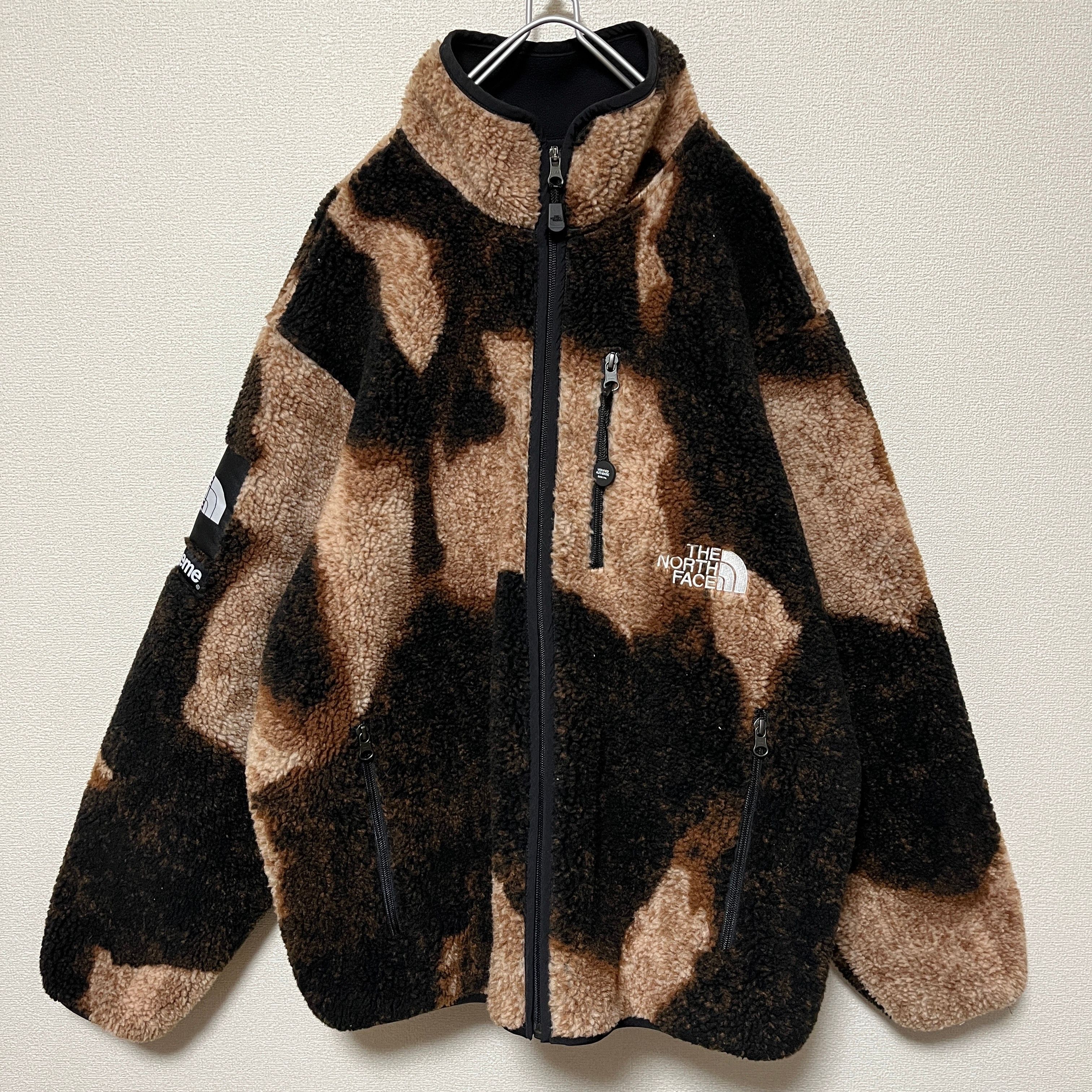 Supreme x The North Face Bleached Denim Print Fleece Jacket "Black"