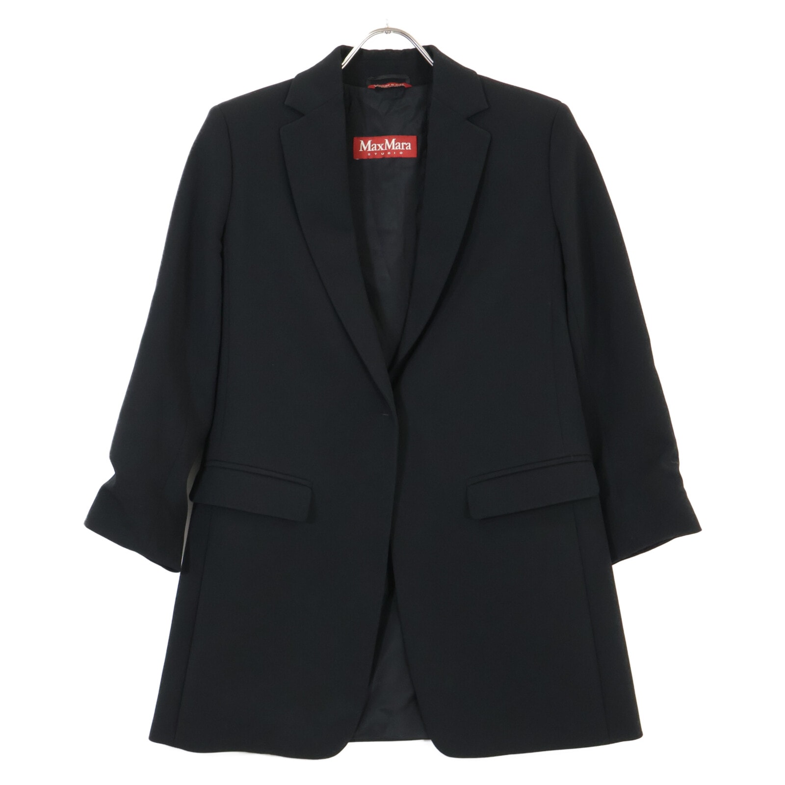 マックスマーラスタジオ 60411557 ブラック 1B シングル ジャケット 38