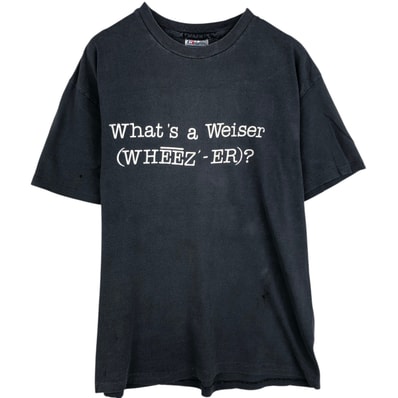 古着 80年代 ヘインズ Hanes 100% COTTON 青タグ パロディ メッセージプリントTシャツ USA製 メンズXL相当 ヴィンテージ/eaa639083