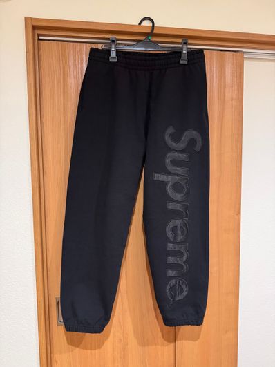 Supreme Satin Applique Sweatpant (23FW) "Black"