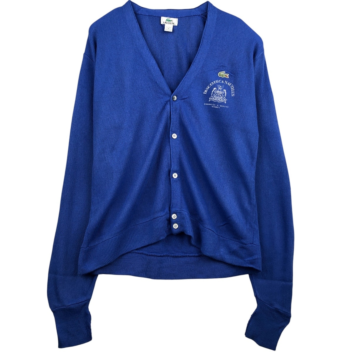 古着 ラコステ LACOSTE アクリルニットカーディガン USA製 メンズM相当/eaa589663