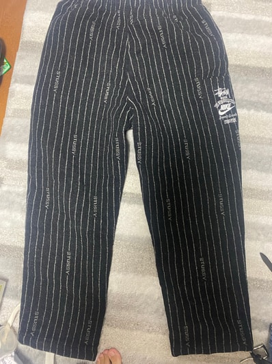 Stussy x Nike Striped Wool Pants "Black"