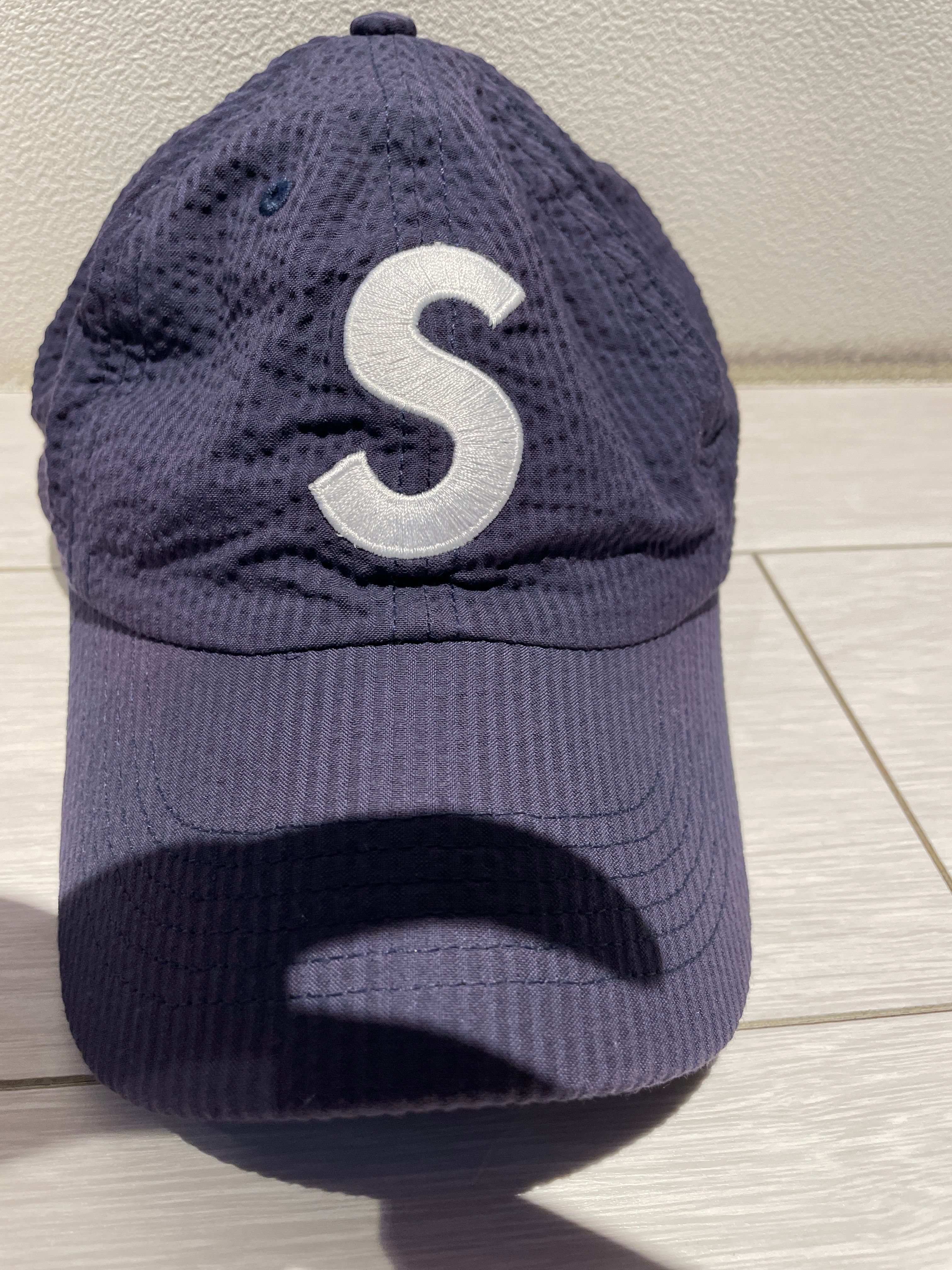Supreme Seersucker S Logo 6-Panel "Navy"