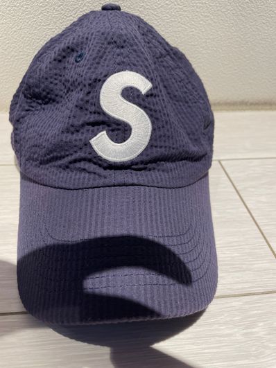 Supreme Seersucker S Logo 6-Panel "Navy"