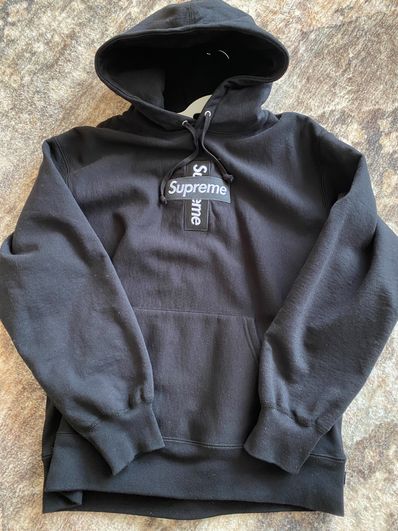 Supreme Cross Box Logo Hooded Sweatshirt "Black"