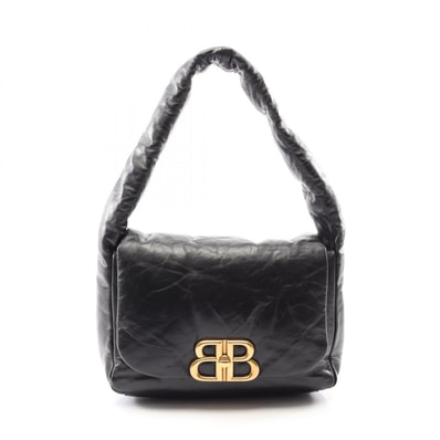 バレンシアガ BALENCIAGA モナコ スリングバッグ ショルダーバッグ バッグ レザー レディース ブラック系 787896 【中古】