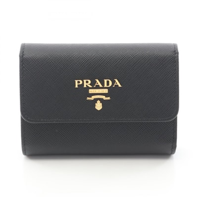 プラダ PRADA SAFFIANO METAL 三つ折り財布 財布 サフィアーノレザー レディース ブラック系 1MH025QWAF0002 【新品】