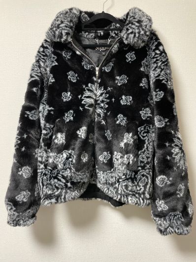 Supreme Bandana Faux Fur Bomber Jacket "Black"