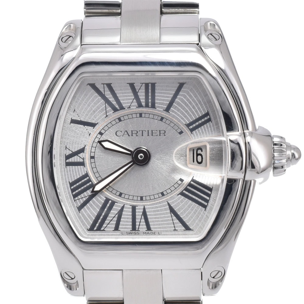 カルティエ CARTIER W62016V3 ロードスター SM シルバー クォーツ レディース 美品 内箱・保証書付き 腕時計 N#151208