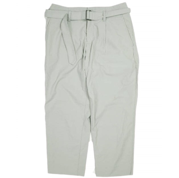 KUON クオン 20SS 日本製 オニベジ天然染ナイロン ベルテッドテーパードパンツ 2001-PT01 S ライトグレー 1タック 久遠 ボトムス g26481