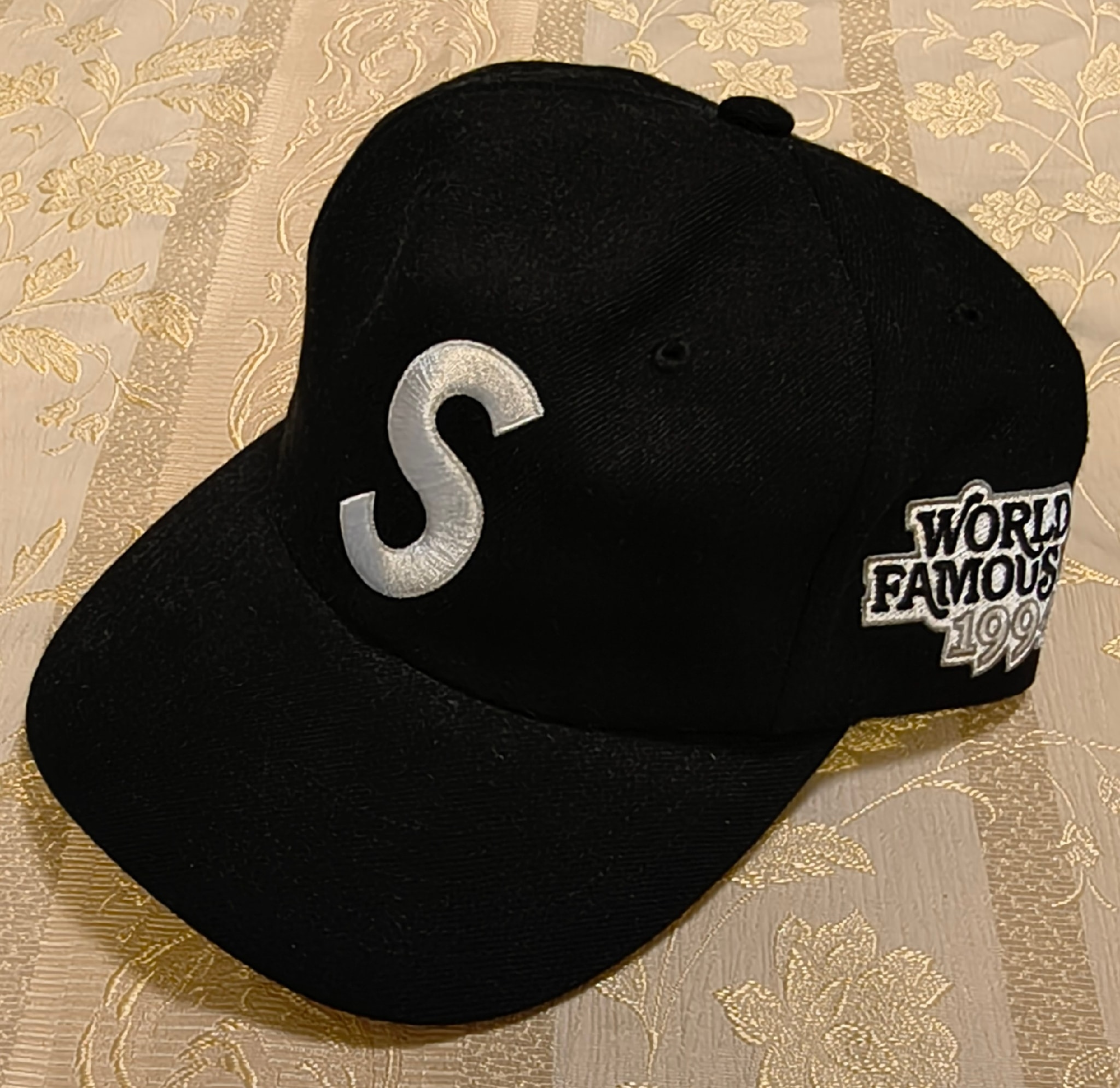 Supreme World Famous S Logo 6-Panel (26SS) "Black"