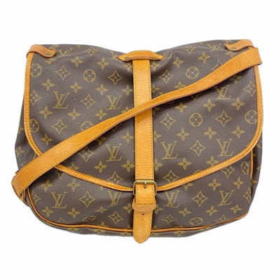 【6dc2501】ルイヴィトン ショルダーバッグ モノグラム ソミュール35 M42254 ブラウン【中古】レディース