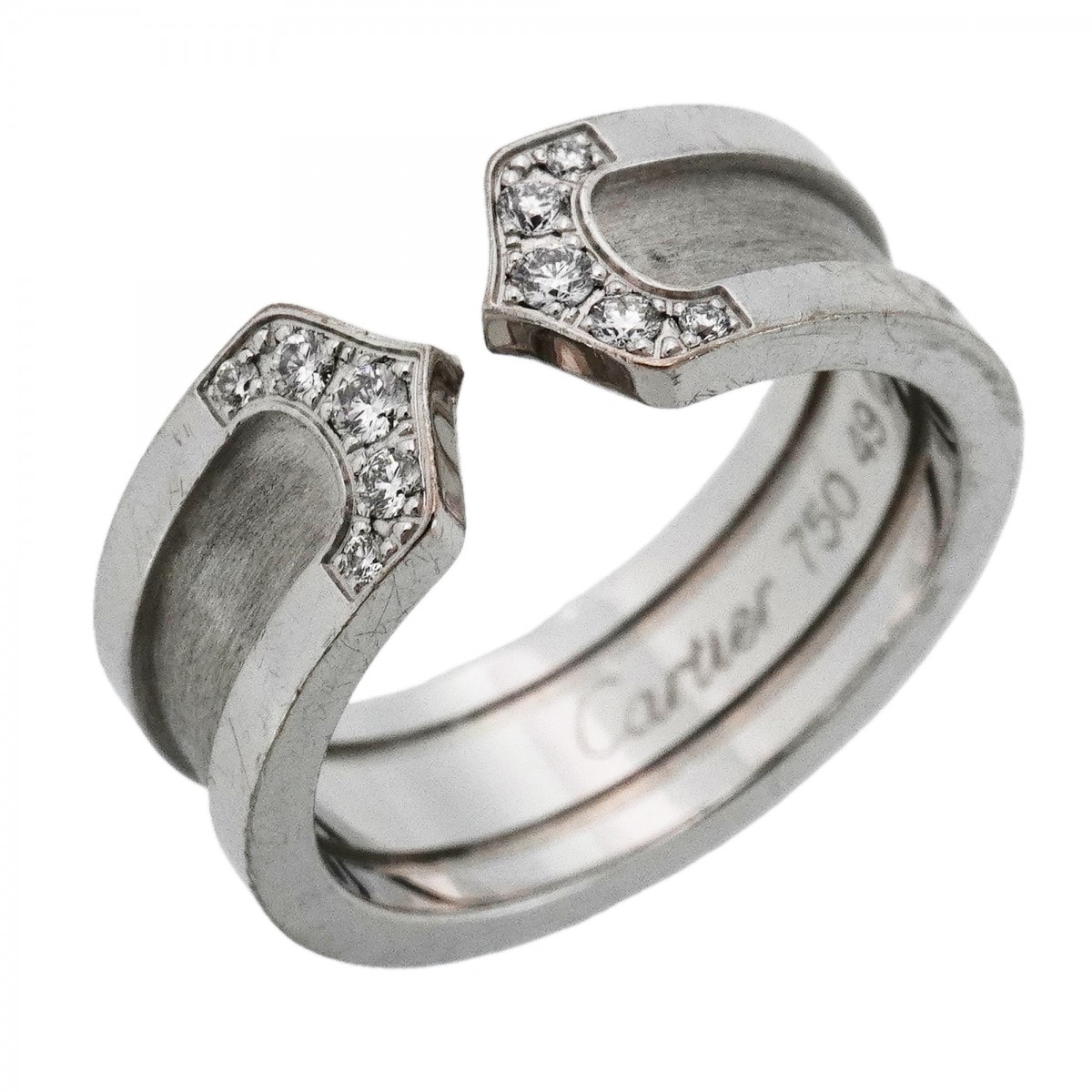 ★最終価格【6jdb0415-24】カルティエ リング C2 K18WG ホワイトゴールド ダイヤモンド #49【中古】レディース