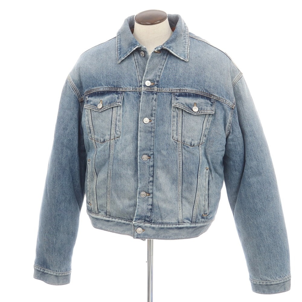 【中古】【未使用】バレンシアガ BALENCIAGA 内ボア デニムジャケット ジージャン ウォッシュブルー【サイズ42】【メンズ】