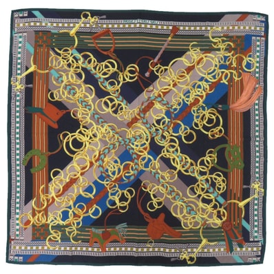 エルメス カレ140 馬勒とチャーム BRIDES ET GRI