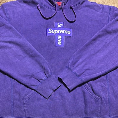 Supreme Cross Box Logo Hooded Sweatshirt "Purple"