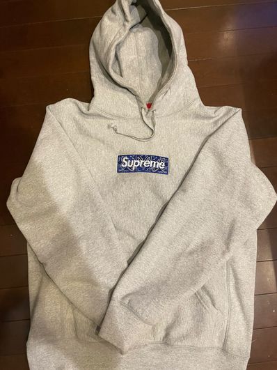 Supreme Bandana Box Logo Hooded Sweatshirt "Grey"