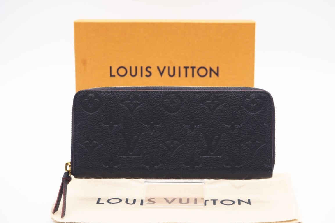 美品 LOUIS VUITTON ルイ・ヴィトン アンプラント ポルトフォイユ クレマンス M69415 長財布 ネイビー レッド カーフレザー レディース