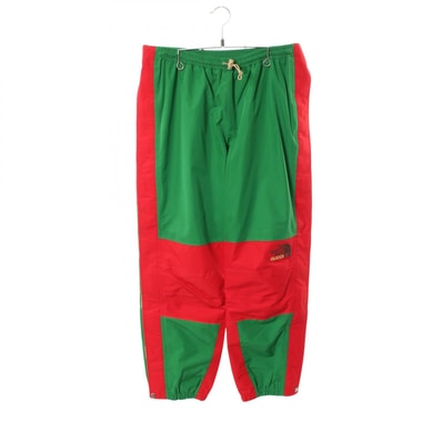 グッチ GUCCI GUCCI × THE NORTH FACE パンツ 衣料品 ボトムス ポリエステル メンズ グリーン系 / レッド系 663766 【中古】