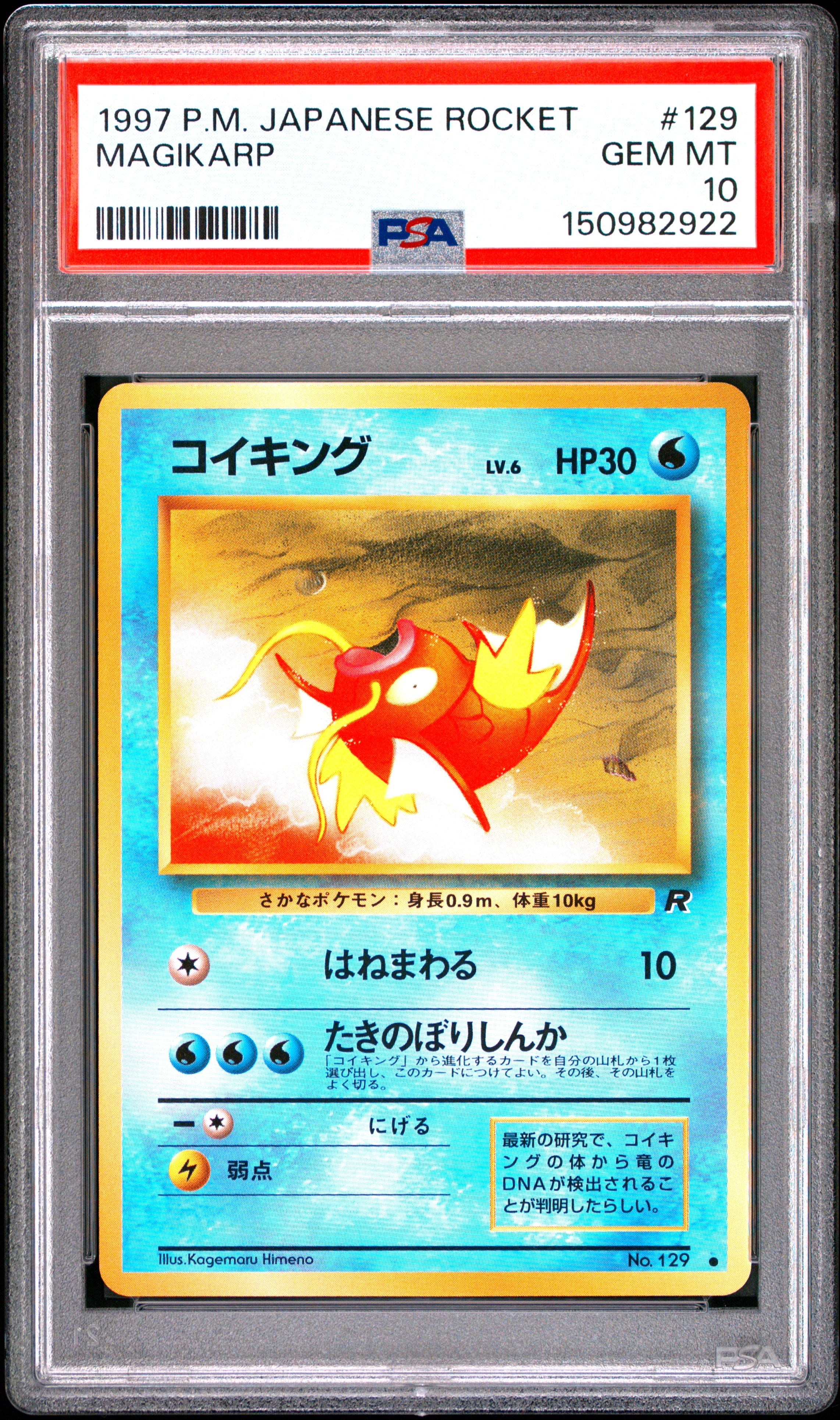 PSA10　コイキング　旧裏　ロケット団 PSA10】コイキング ○ : 旧裏 [PMCG4 No.129](拡張パック「ロケット団