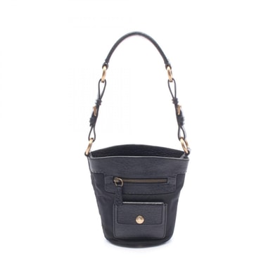 プラダ PRADA トライアングルロゴ ハンドバッグ バッグ ナイロン レザー レディース ブラック系 【中古】