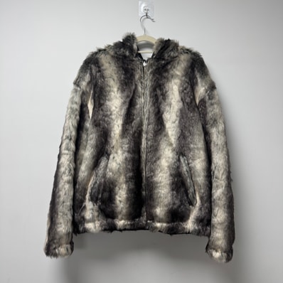 Supreme Faux Fur Reversible Hooded Jacket "Black"