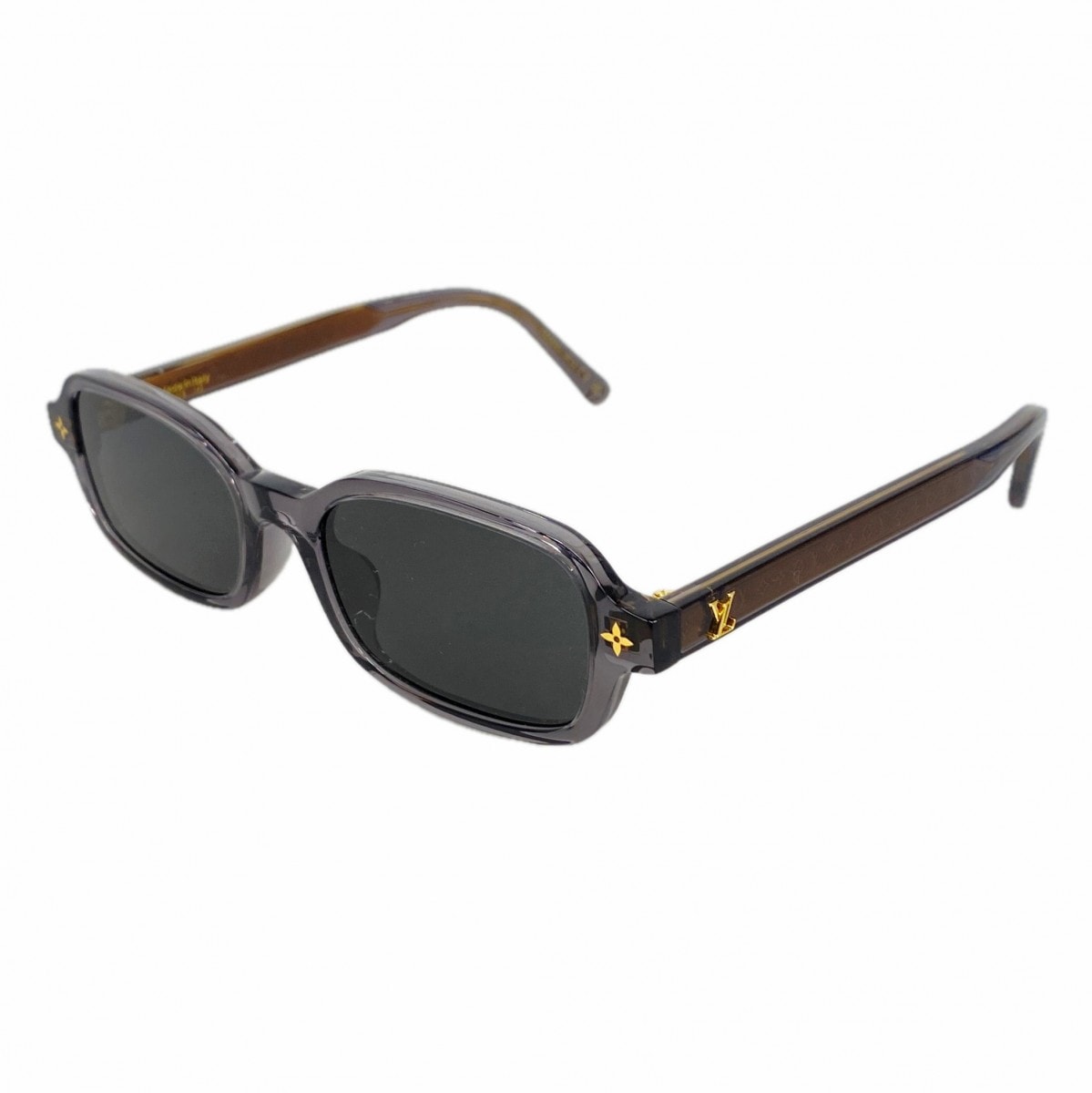 【6dc2504】ルイヴィトン サングラス LVオーラロウレクタングル Z3222U グレー【中古】レディース