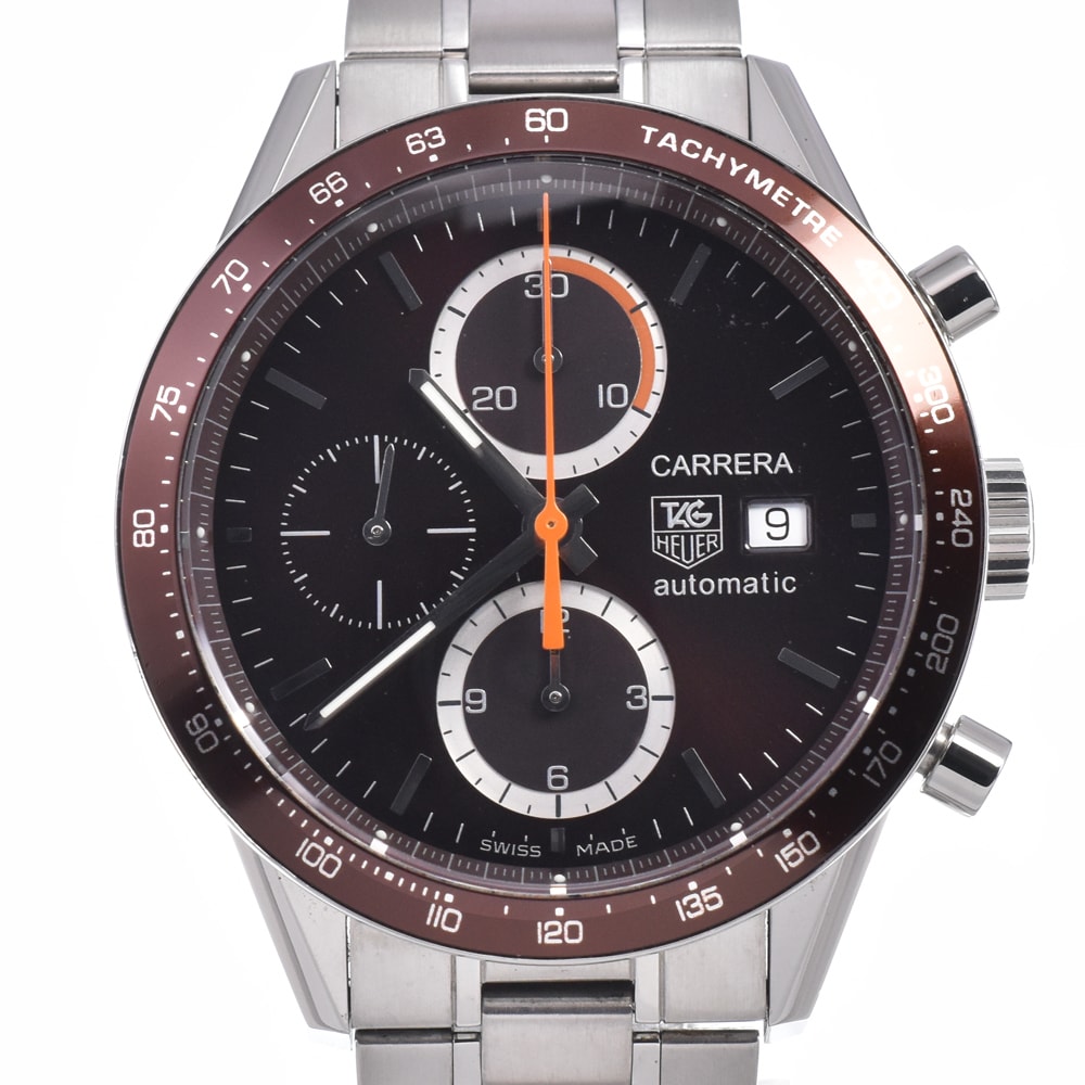 タグホイヤー TAG HEUER CV2013-5 カレラ クロノグラフ ブラウン 自動巻き メンズ 美品 腕時計 R#149302