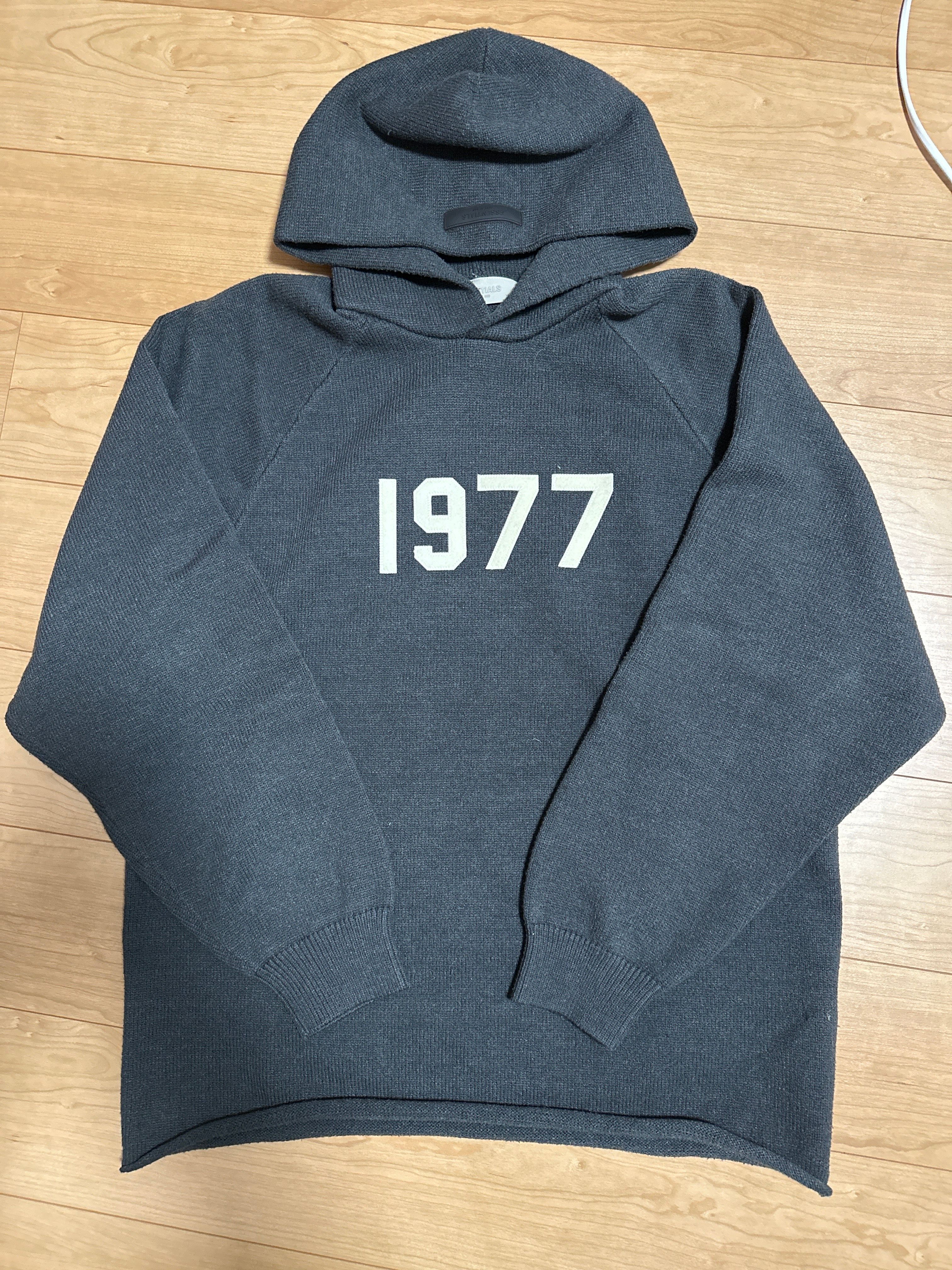 FEAR OF GOD ESSENTIALS 1977 KNIT HOODIE "Iron"