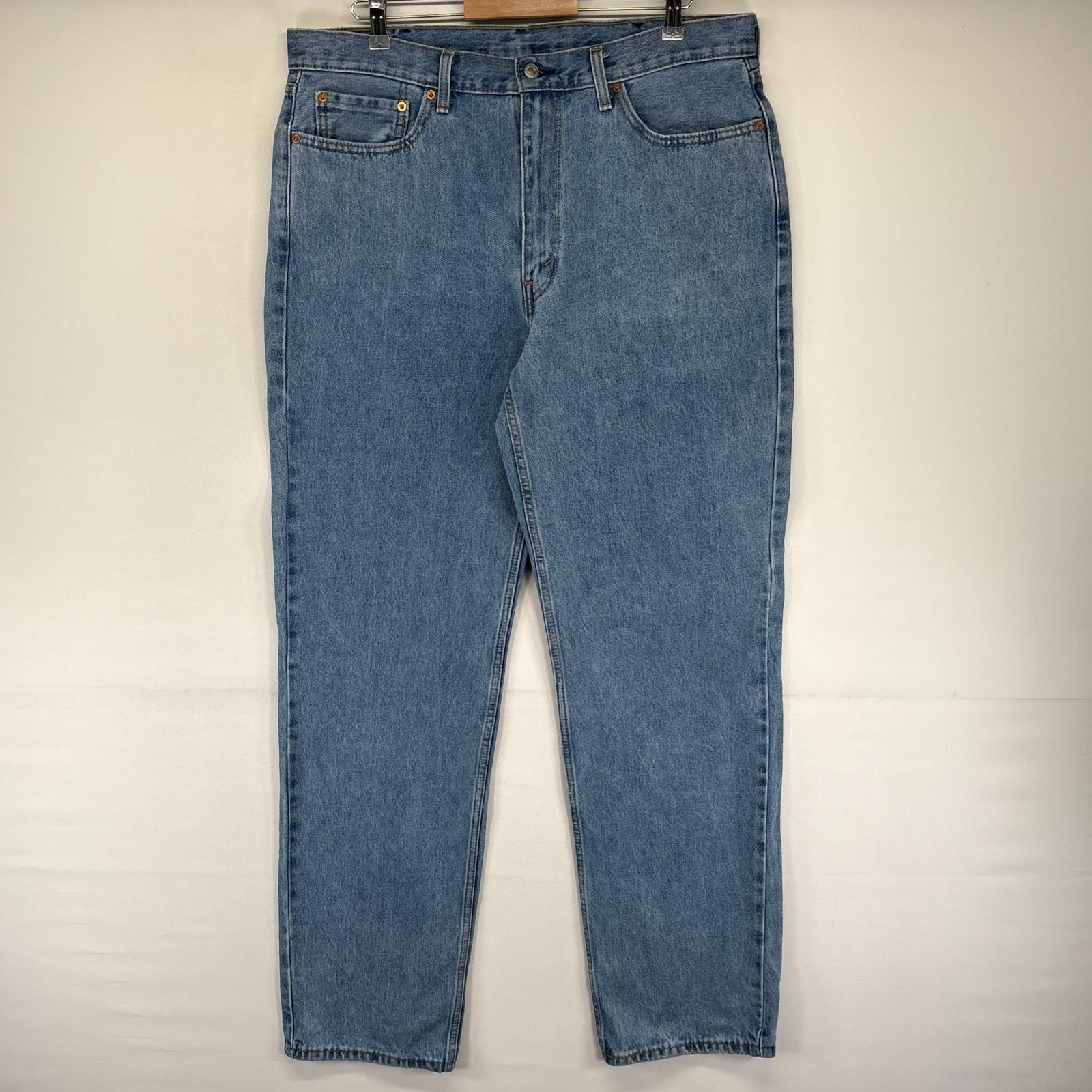 古着 リーバイス Levi's デニム パンツ Gパン 5ポケット ジッパーフライ 550 テーパード ジーンズ ジーパン W38 L36  ブルー系 メンズ