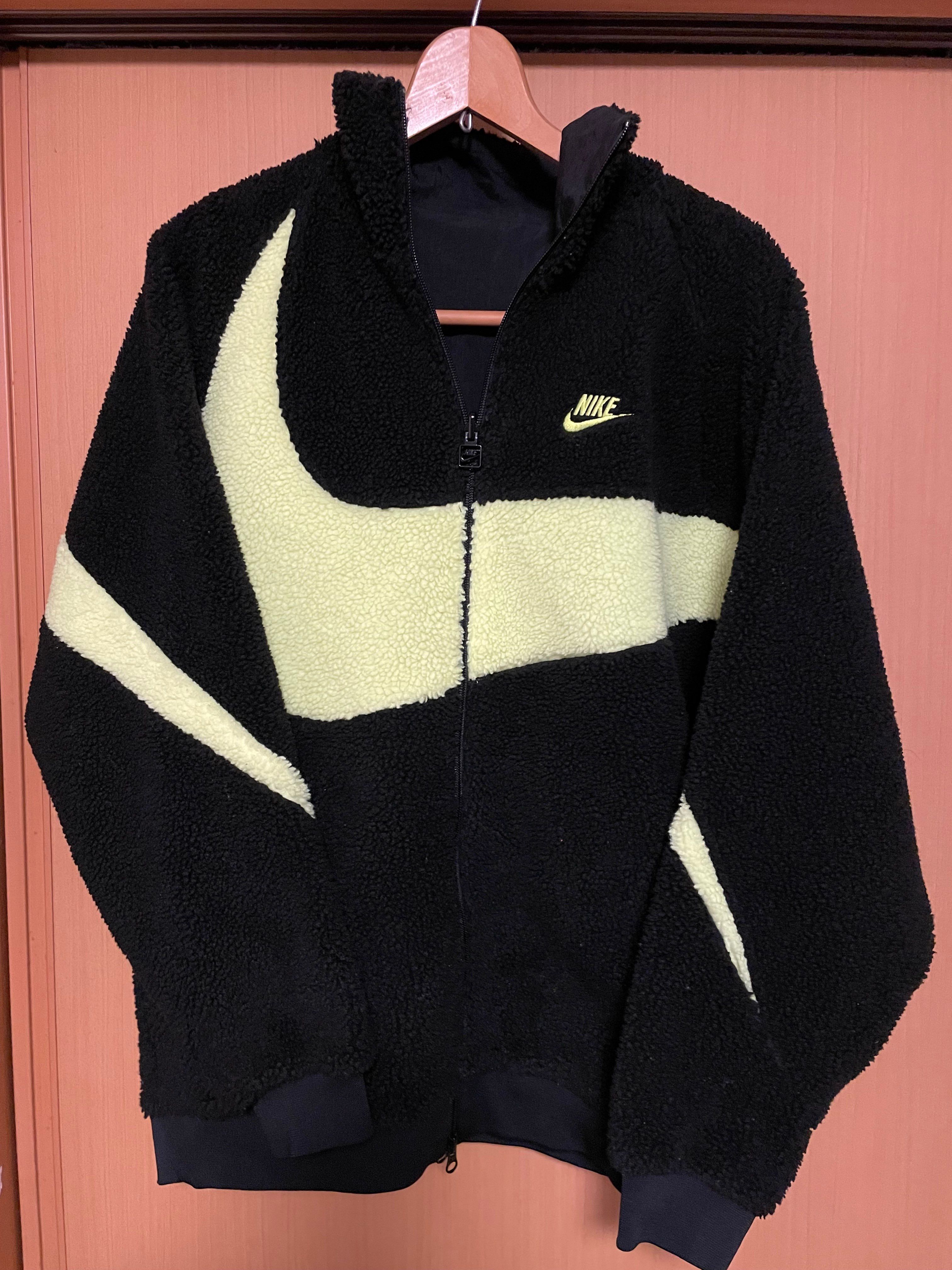 Nike Big Swoosh Reversible Boa Jacket"Black Neon"