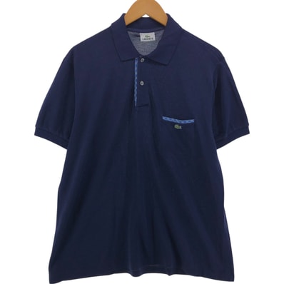 古着 ラコステ LACOSTE チェック柄 半袖 ポロシャツ 5 メンズL相当/eaa538094