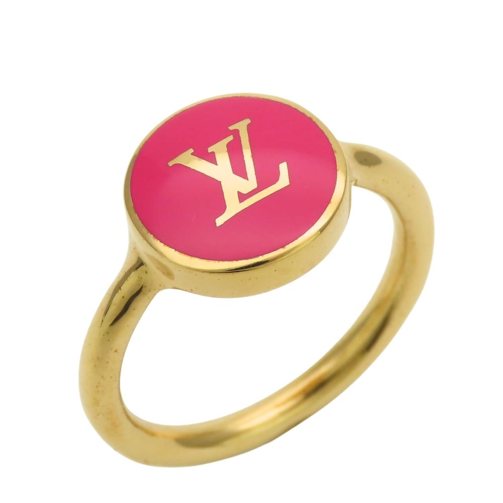 【中古】 ルイ・ヴィトン リング・指輪 M1921L L メタル ゴールド ピンク アクセサリー LVロゴ レディース 女性 LOUIS VUITTON
