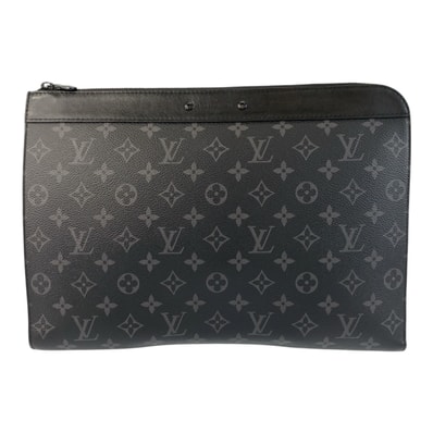 美品 LOUIS VUITTON ルイヴィトン モノグラム エクリプス ポシェット ジュール ブラック グレー PVC レザー/ クラッチバッグ セカンドバッグ 505114 【中古】