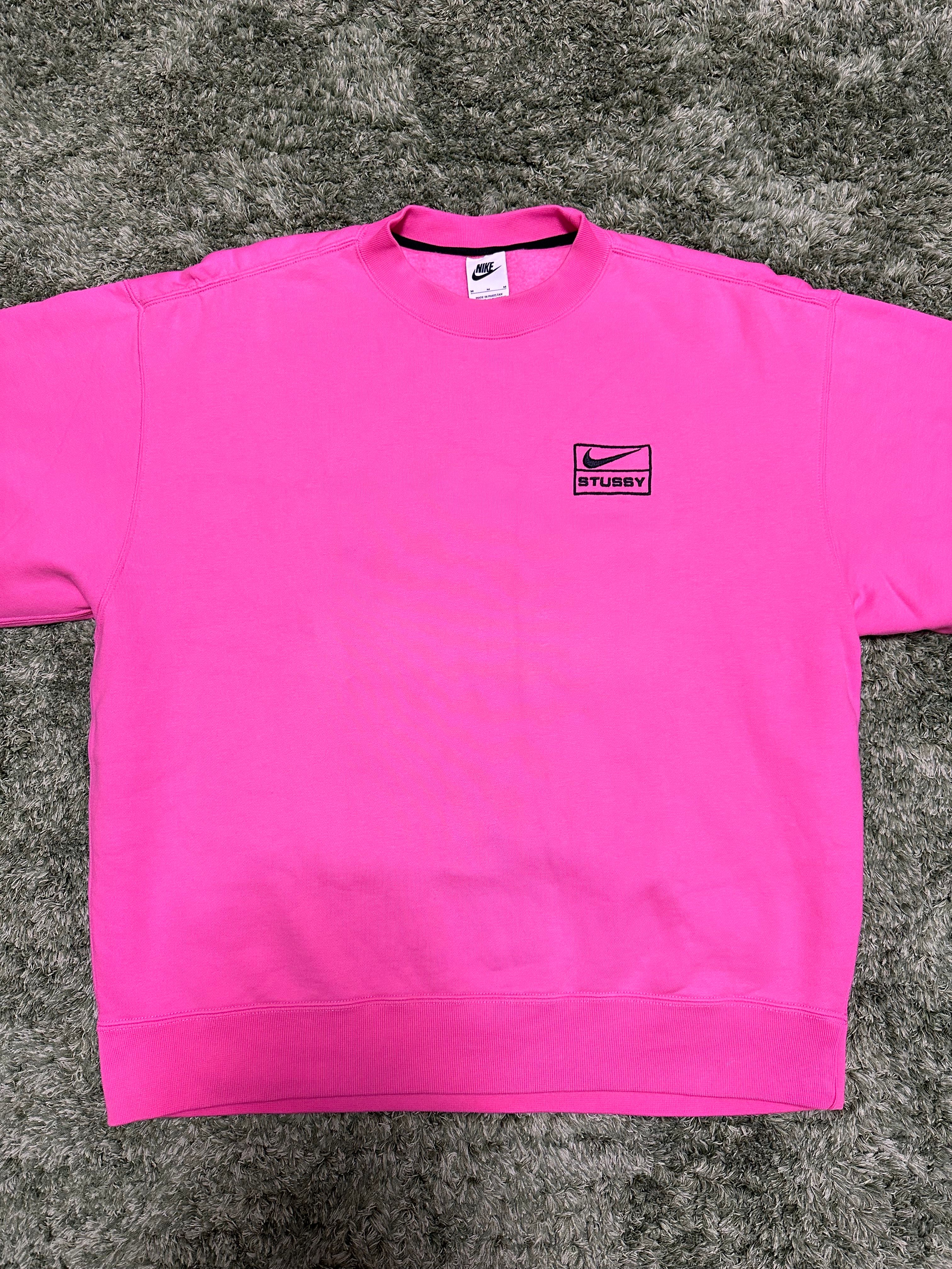 Stussy × Nike NRG Washed Fleece Crew (US Size) "Pink" DO5310-670