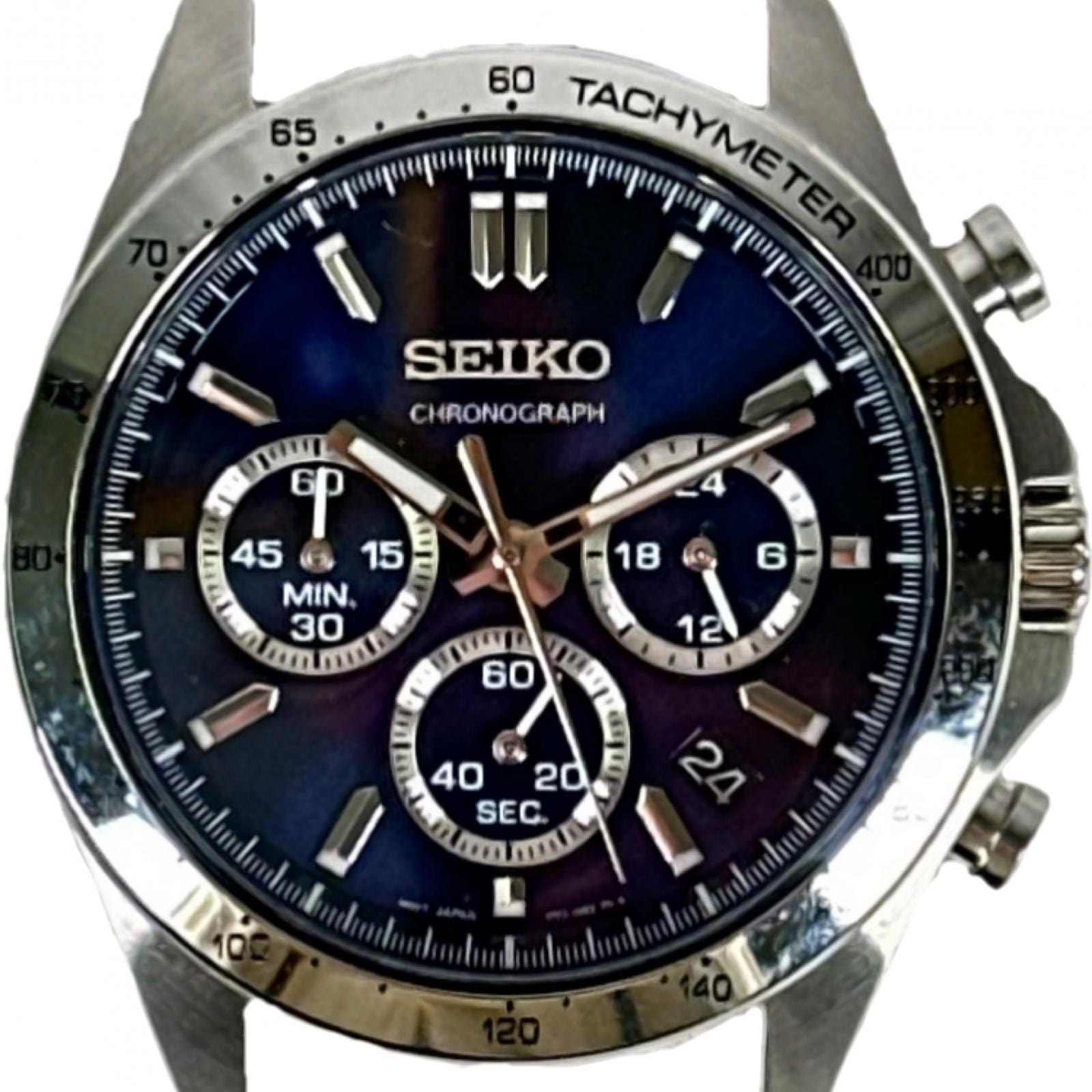 正常可動 SEIKO セイコー SBTR011 腕時計 ケースのみ セイコーセレクション クロノグラフ  ブルー シルバー ステンレススチール メンズ