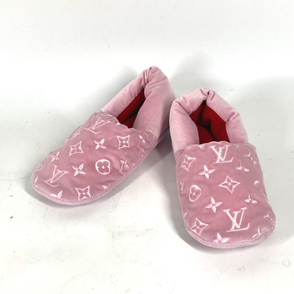 ルイヴィトン LOUIS VUITTON ルームシューズ モノグラム ドリーミーライン 靴 シューズ スリッパ ベルベット ピンク 新品同様
