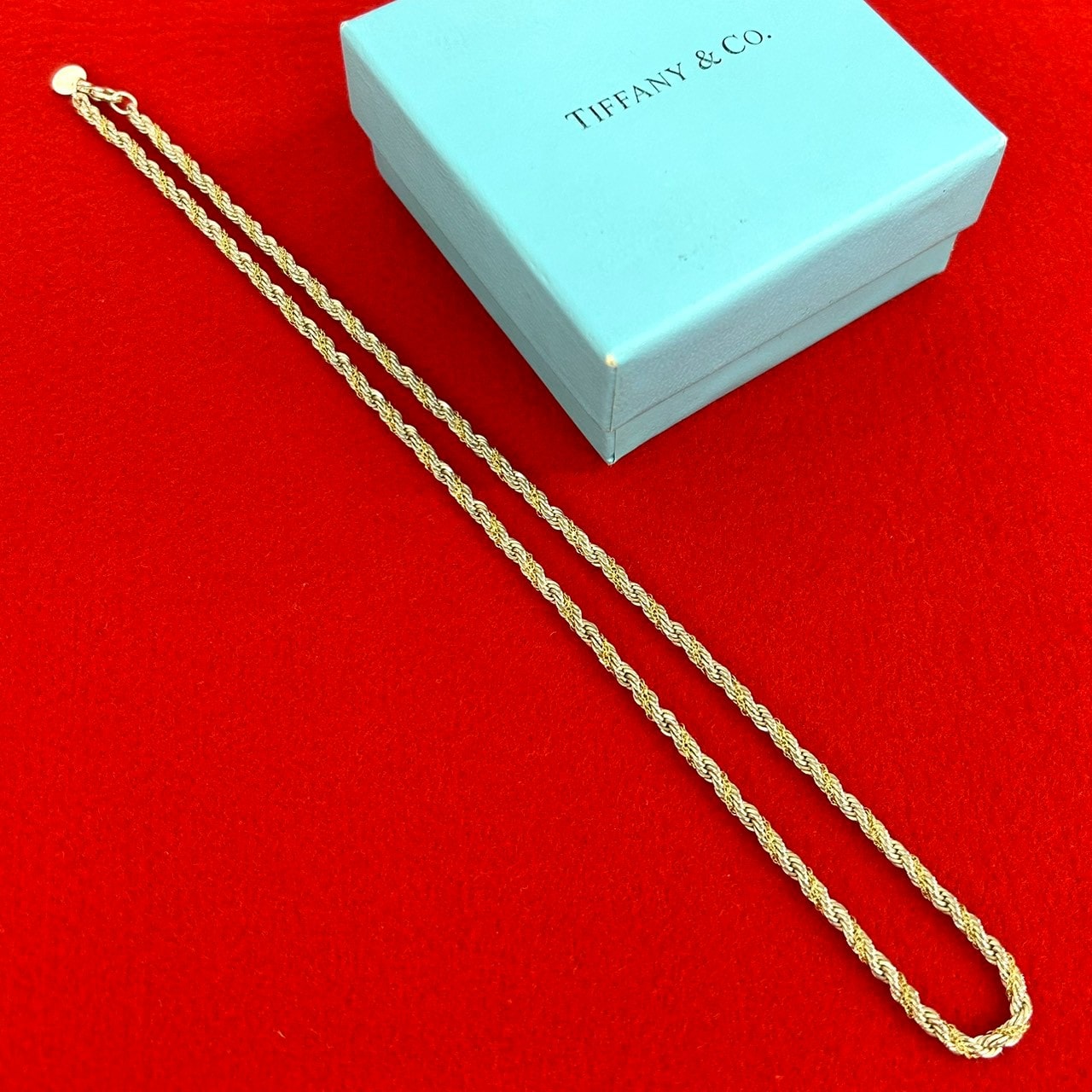 TIFFANY&Co. ティファニー ツイストロープ ネックレス シルバー925 K18イエローゴールド ネックレス シルバー
 40013