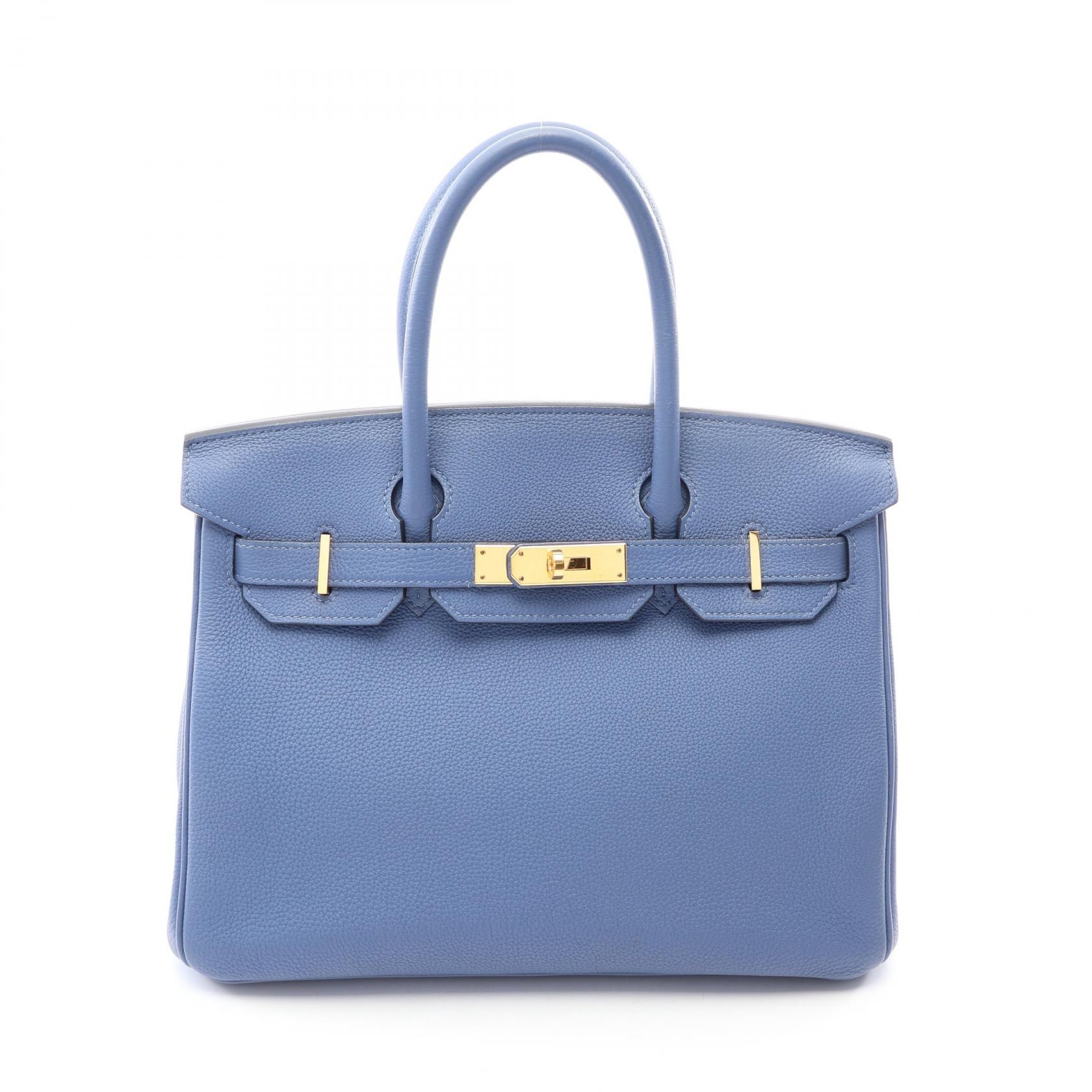 エルメス HERMES バーキン30 ブルーブライトン ハンドバッグ バッグ トゴ トゴ C刻印(2018年製造) レディース ブルー系 【中古】