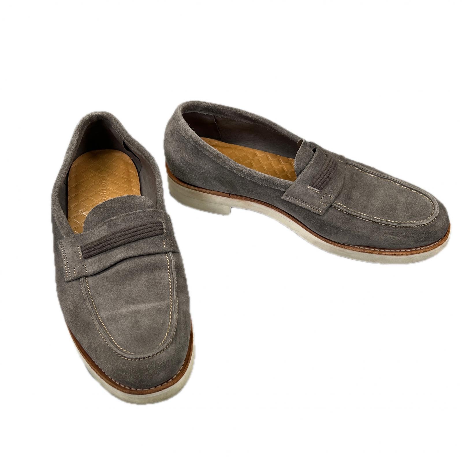 美品 John Lobb ジョンロブ TORE 無地 オールシーズン ローファー スウェード グレー グレー メンズ 28.5【古着】【中古】