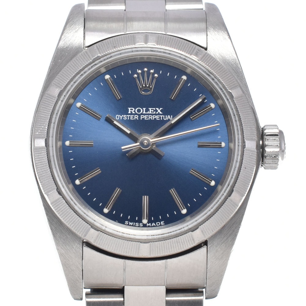 ロレックス ROLEX 76030 オイスターパーペチュアル Cal.2230 ブルー 自動巻き レディース 良品 腕時計 J#147386