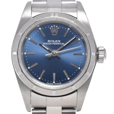 ロレックス ROLEX 76030 オイスターパーペチュアル Cal.2230 ブルー 自動巻き レディース 良品 腕時計 J#147386