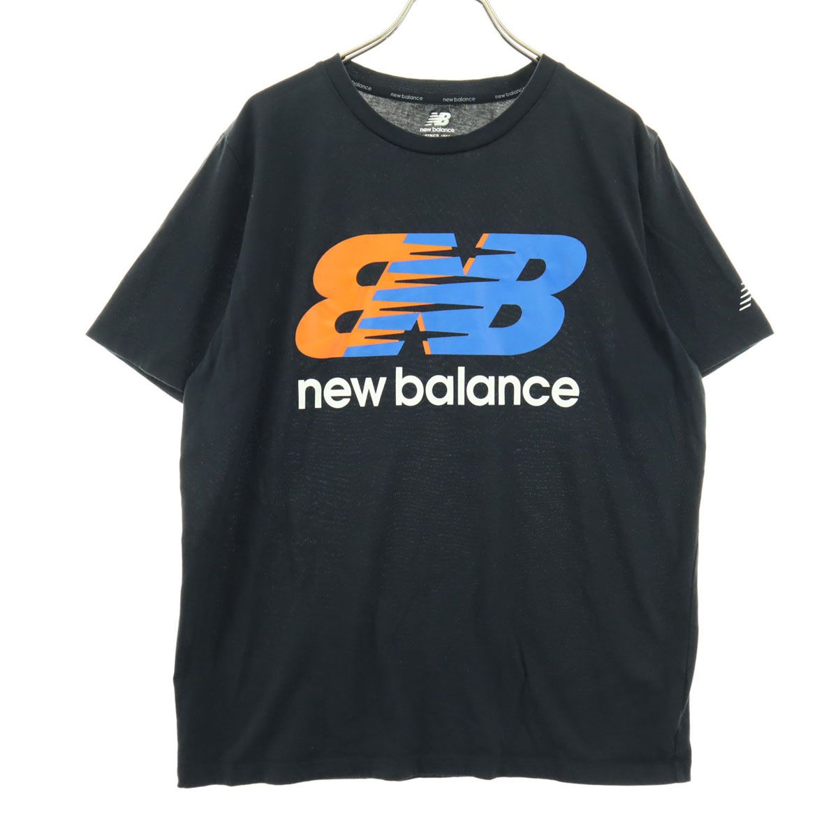 美品 NEW BALANCE ニューバランス プリント 半袖 Tシャツ L ブラック