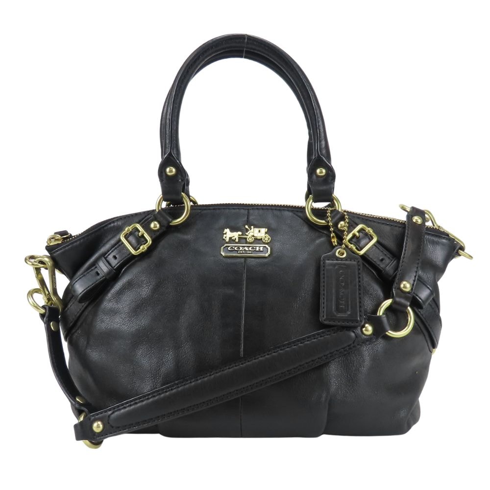 【中古】 コーチ ハンドバッグ 15960 レザー ブラック ゴールド金具 2WAY 肩掛け ショルダー カジュアル 普段使い レディース 女性 COACH